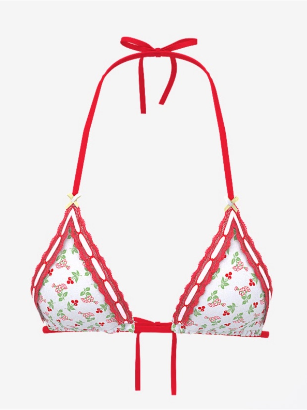 New! Frankie’s Bikinis x PINK cape may bikini top cherry flowers 34663